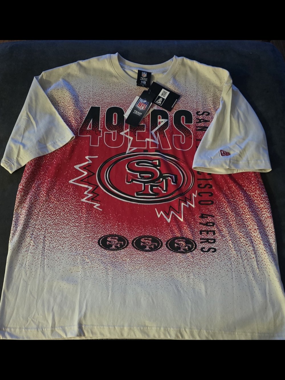 San Francisco New Era XL Mens 49ers Red & White New Era Gradient Graphic Tee